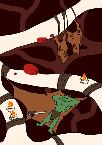 Goblin chillin in a bone hammock