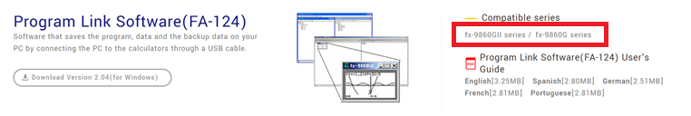 Screenshot of the CASIO website