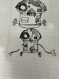 A concept art for a broken down robot